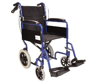 Lightweight aluminium folding transit travel wheelchair