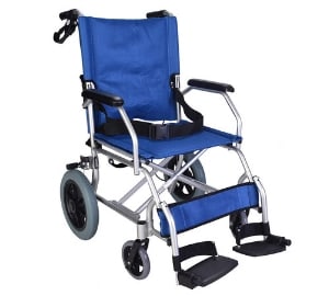 Lightweight folding transit travel wheelchair